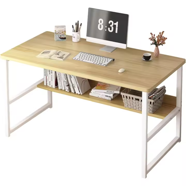 Escritorio para Ordenador - Mesa de Oficina para Habitación o Estudio - Tablón de Aglomerado y Melamina de Madera y Acero - Para PC y Hogar - 80x40x72 cm - 1