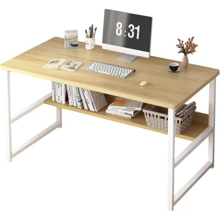 Escritorio para Ordenador - Mesa de Oficina para Habitación o Estudio - Tablón de Aglomerado y Melamina de Madera y Acero - Para PC y Hogar - 80x40x72 cm - 1