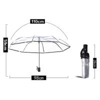 Paraguas Automático Tres Plegable Transparente Y Rainproof Para Adultos Duradero Y Anti-Viento Material De Nylon Moda Al Aire Libre - details 0