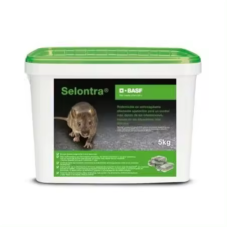 BASF Selontra - Cebo Rodenticida para ratas y ratones No Anticoagulante 5 Kg para control de Plagas en Situaciones Difíciles, el control de la infestación es posible en tan solo 7 días - 1