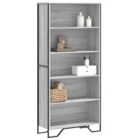 vidaXL Estantería madera ingeniería color 80x31x169 cm en color Roble ahumado/Marrón roble/Roble Sonoma y más | almacenamiento funcional diseño moderno para baño dormitorio sala - details 4