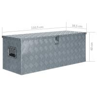 vidaXL Caja de aluminio 110,5x38,5x40 cm plateada - details 5