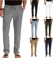 MOV-Business men's casual pants loose large size elastic waist cotton versatile solid color men's sports pants - details 2