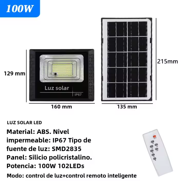 Luz Solar LED para Exterior, reflector de Jardín luminoso, impermeable, Luz Solar de pared para Escaleras, regulación, control remoto - 1