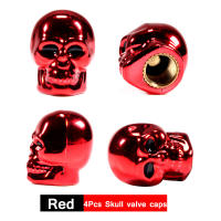 AUTCOAT 4Pcs/set Tapones De Válvula De Neumáticos Estilo Calavera Universal Para Coche Moto Bicicleta Material Plástico + Cobre Antióxido - details 5
