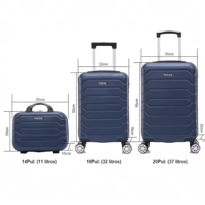 Conjunto VIE elegante: carcasa de ABS liviana, cerradura digital, 4 360 °   ruedas giratorias, juego de manijas telescópicas de aluminio equipaje sin rieles - 1