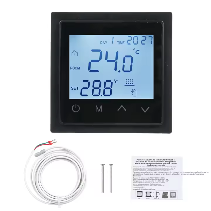 Termostato Inteligente De Pantalla Digital LED Táctil Control De Temperatura Para Calentamiento Por Piso 16A Sensor NTC 85-265V - 1
