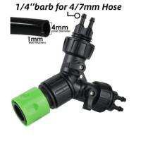 Adaptador De Grifo Para Riega Drip 4-Maneras Para Jardín 1/4'' Sistema De Riego Automático Kit De Riego Para Bonsái Maceta Plantas Estufa - details 2