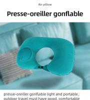 Almohada De Viaje U Formada Inflable Suave Portátil Para Dormir En Avión Tren O Oficina Almohada Para Cuello Reutilizable - details 0