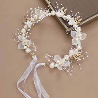 Diadema De Boda Romántica Con Flores Y Perlas Artificiales Adorno Para Cumpleaños Y Fiestas De Princesa Hecho De Metal - details 1