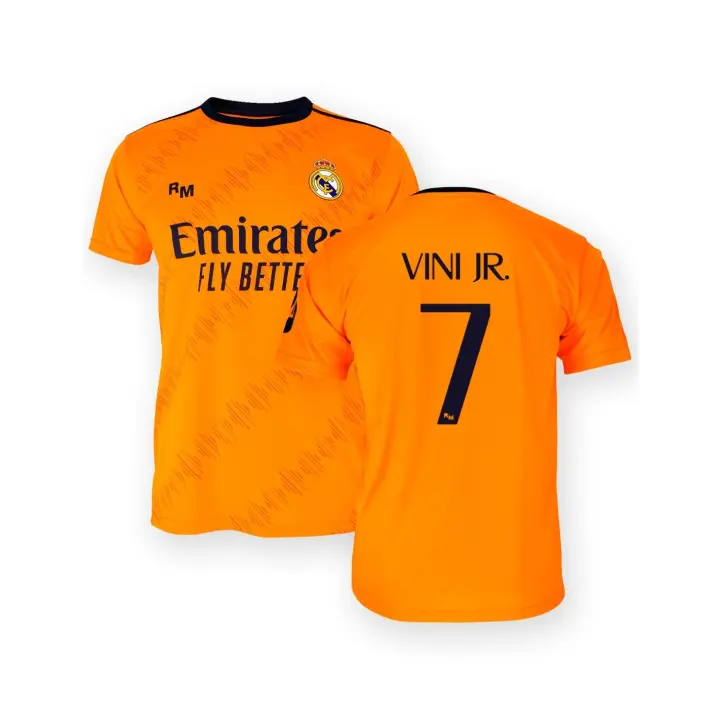 Real Madrid C.F. Camiseta Segunda Equipación Temporada 2024-2025 - VINI JR. 7 - Replica Oficial con Licencia Oficial - Adulto - 1