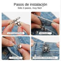 Botones De Metal Hueco Para Ajuste De Cintura De Jeans Para Mujer Botones Combinados Para Pantalones Anchos-a-Narrow - details 3