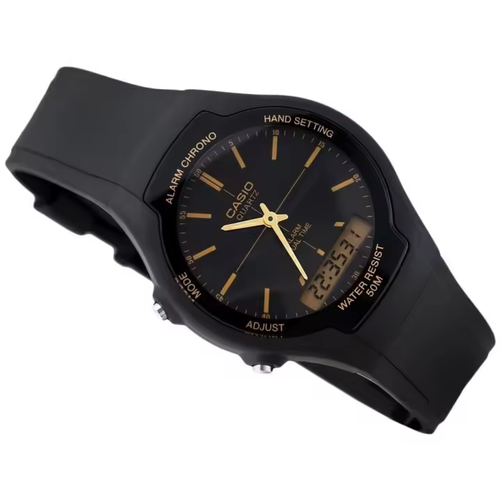 ​reloj unisex Casio AW-90H-9E analógico digital alarma cronómetro 50m WR - 1