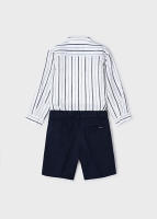 Conjunto Niño Mayoral Camisa a Rayas Bermuda Azul Marino. Camisa + Short - Look fresco y casual con Conjunto Niño Mayoral a Rayas Azul Marino y Blanco + Bermuda. - details 1