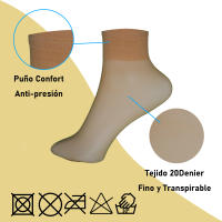 Geshop 10 Pares Medias Lycra Tobilleras 20 D Denier Anti Presión para Mujeres  Calcetines Tobilleros Lycra Anti presión  Color Negro, Carne - details 0