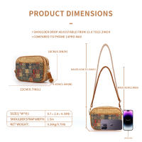 Bolso Bandolera Vintage Con Estampado De Flores Para Mujer Estilo Étnico Satchel Con Cierre De Cremallera Y Bolsillo Interior - details 3