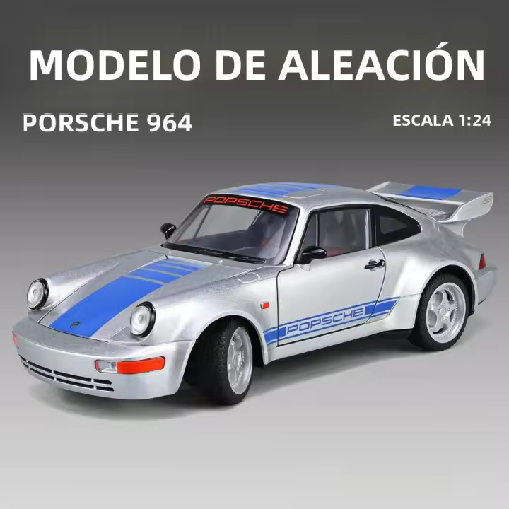 Porsche 964 Carrera RS 911 De 1:24 En Aleación Con Sonido Y Luz Vehículo Diecast Para Niños Regalos Con Retroceso Pullback - 1