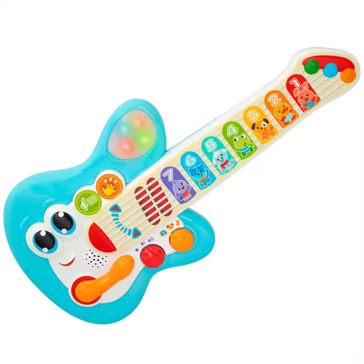 Guitarra eléctrica infantil Winfun con botones táctiles, luz y sonido, +1 año - 1