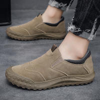 Zapatos De Trabajo Antideslizantes Para Hombre Tenis Casuales De Cuero Slip-on Para Caminar Confort Primavera/Otoño Talla Verdadera - details 4