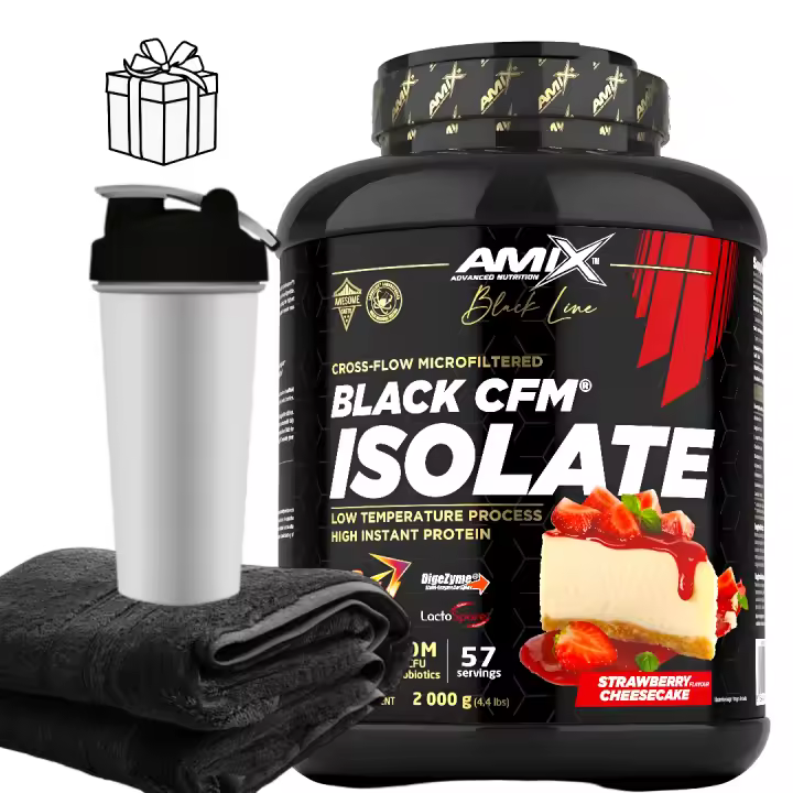 Black Cfm Isolate  ( 2KG ) *todos los sabores* - Amix + toallla + mezclador aleatorio  /  Bajas en grasas  Baja en azúcares  Alta calidad  90% proteína  Deliciosos sabores - 1