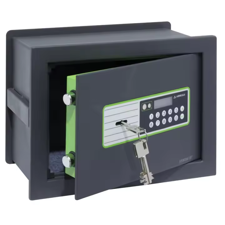 ARREGUI Supra 241020 Caja fuerte de empotrar a pared con cerradura de llave y codigo | Caja de doble Seguridad para casa y hogar | Fundo extensible | Fácil de instalar | 26 x 36 x 15/25 cm - 1