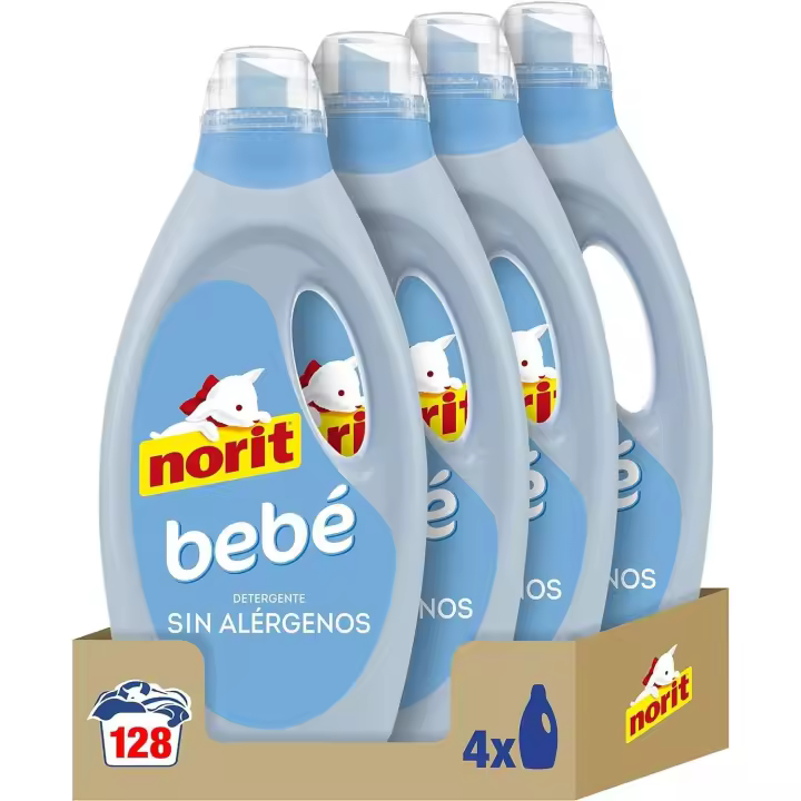 Pack 4- Detergente Norit Bebé 32 lavados/ 1125ml (Total: 128 lavados/ 4.500ml) - 1