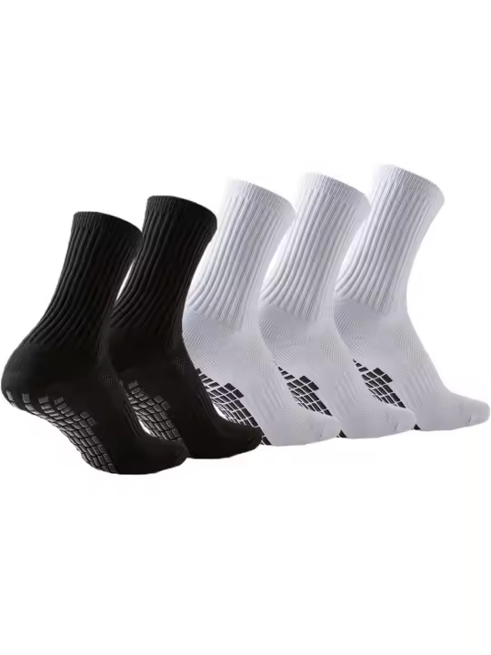 Calcetines De Deporte Para Hombre Y Mujer 5 Pares Calcetines De Fútbol Terry Con Agarre Para Baloncesto Rugby Fútbol Tenis Deporte Al Aire Libre - 1