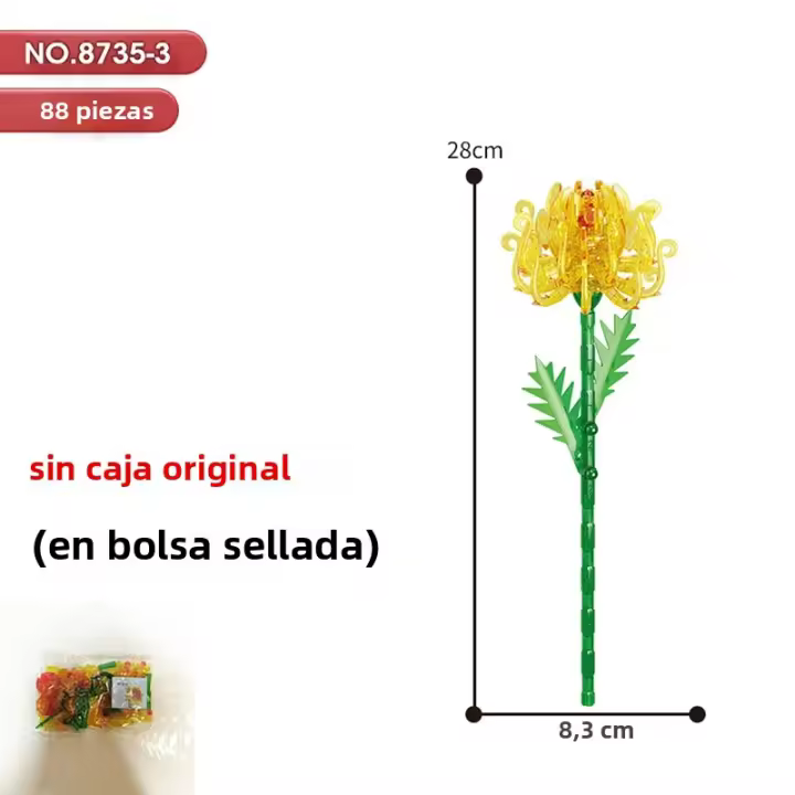 Bloques De Construcción Transparentes Para Crear Bouquet De Rosas Y Orchidáceas Juguete Creativo Para Niños Regalo MOC Model Ornament - 1