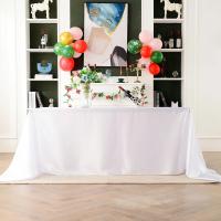 Mantel De Seda Rectangular Para Bodas Y Fiestas En Blanco Y Negro Decoración Para Banquetes Y Cumpleaños Uso Doméstico Para Comedor - details 10