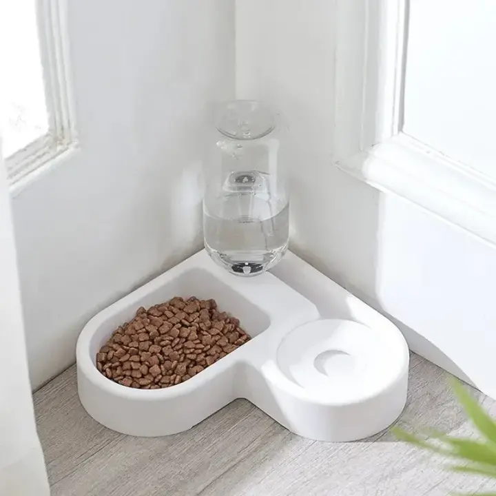 Juego De Tazas Para Perros Y Gatos Doble Alimento Y Agua Apta Para Pequeños Perros Y Gatos Material Plástico Universal - 1