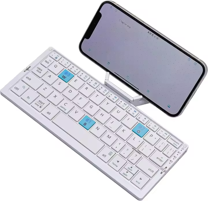 Teclado Bluetooth Plegable Con Soporte Magnético De Aleación De Aluminio Mini Teclado Recargable Para Tableta iPad - 1