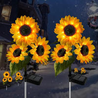 Lámparas Solares De Jardín Con 3 Cabezas Luz De Noche Exterior Impermeable LED Estilo Girasol Para Decoración De Hogar Y Paisaje - details 5