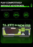 Teclado De Juego EWEADN GX90 Con Retroiluminación LED Silencioso Diseño Ergonómico Duradero Para PC Y Oficina 104 Teclas Membrana USB - details 7