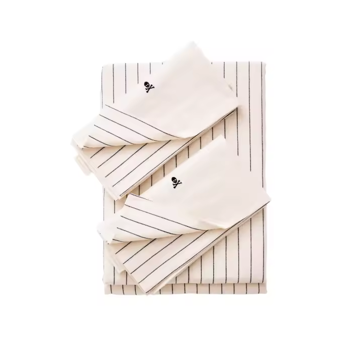 Scalpers - Set Cama Rayas 260x240cm Algodón 100% Ecru - Lujo y Durabilidad - 1