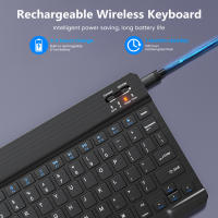 Teclado Bluetooth Inalámbrico Multilenguaje Azerty Para iPad Mac PC Tablet Celular Y Laptop Con Ratón Mini Soporte Multilenguaje Incluye Ruso Coreano Francés Y Español - details 1