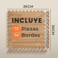RELAXTY Piezas Madera Baldosas de Alfombra 30×30 cm – Suelo Modular de Madera Gruesa Antideslizante, Lavable para Dormitorio, Gimnasio, Bebés Sala o Oficina - details 0