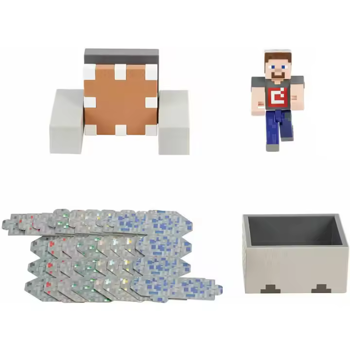 Figura Steve Vagoneta Explosiva MinecraftFigura  Coleccionable - Idea de Regalo- Mercancia Oficial - Juguetes para Niños y Adultos - Movies Fans - Muñeco para Coleccionistas y Exposición - 1