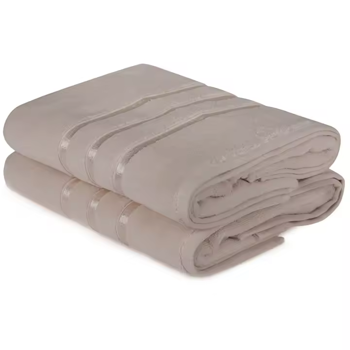 Wellhome Juego de Toallas de Baño Suaves y Absorbentes 2 Piezas Amarillo Claro 100% Micro-algodón - 1