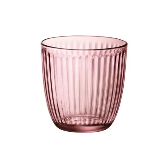 LOTE 6 VASOS AGUA LINE ROSA 29 CL - Vidrio alta calidad - Bormioli - 1