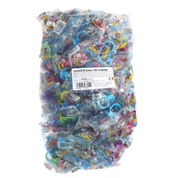 Chupetes de Caramelo - Envueltos Individualmente | Contiene 100 Unidades | Formato Bolsa 500g - 1