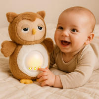 Winfun - Peluche bebé búho, 23x11x25 cm, con +17 sonidos relajantes, luz nocturna, 30 minutos autonomía, control del volumen, incluye temporizador, peluche quitamiedos infantil, regalo para recién nacido, funda lavable, peluche interactivo - details 5