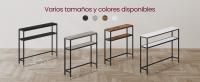VASAGLE Mesa de Consola, Mesa Auxiliar Estrecha, 20 x 80 x 80 cm, Mesa de Entrada Moderna con 2 Estantes, para Sala de Estar, Dormitorio, Blanco Mármol y Negro Tinta /Gris Carbón y Negro Tinta/Greige Mélange y Negro Tinta/ Marrón Rústico y Negro Tinta - details 2