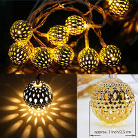 Luces De Cadena Solar Morroccan Ball 5M/6M Impermeables 8 Modos Para Jardín Decoración De Fiesta Dormitorio Luz De Año Nuevo - details 6