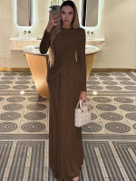 Vestido Maxi Dulzura Elegante Y Sólido Con Hombros Acentuados Y Cintura Definida Para Fiesta De Noche Mujer Otoño Invierno - details 21