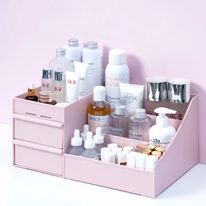 Organizador De Maquillaje Grande Capacidad Para Cosméticos Caja De Almacenamiento Para Joyería Y Esmaltes De Uñas Contenedor Despensa Para El Escritorio - 1