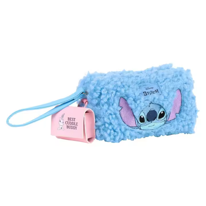 Disney Stitch Cerdá Neceser Aseo Viaje con Monedero Borreguillo Azul 83805 - 1