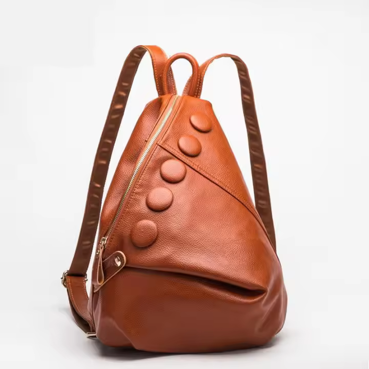 Mochila de cuero genuino para mujer, bolso de primera capa de piel de vaca, bolsas de viaje de ocio de gran capacidad - 1