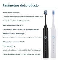 Cepillo De Dientes Eléctrico Universal Para Adultos Y Niños Con 6 Modos Sonic Impermeable Recargable Ajustable Cerdas Suaves - details 7