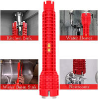Llave De Fregadero Y Grifo Multifuncional 8 En 1 Con Mango Antideslizante Y Diseño De Mano Extra Largo Herramienta De Instalación Para Baño Y Cocina - details 5