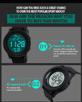 Reloj Deportivo Para Hombre YIKAZE Impermeable Con Luz Luminosa Multifuncional Militar Digital Reloj De Pulsera Electrónico Con Alarma Y Cronógrafo - details 10